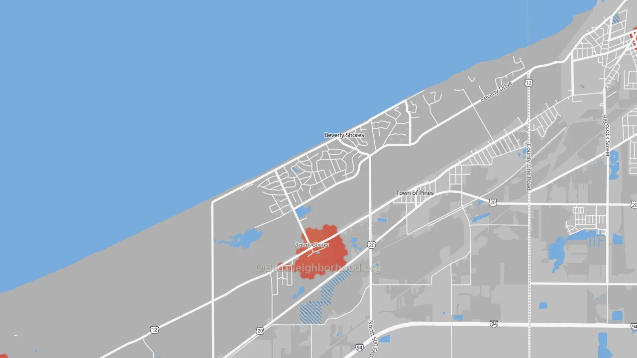 Transit Grade map of Beverly Shores, IN