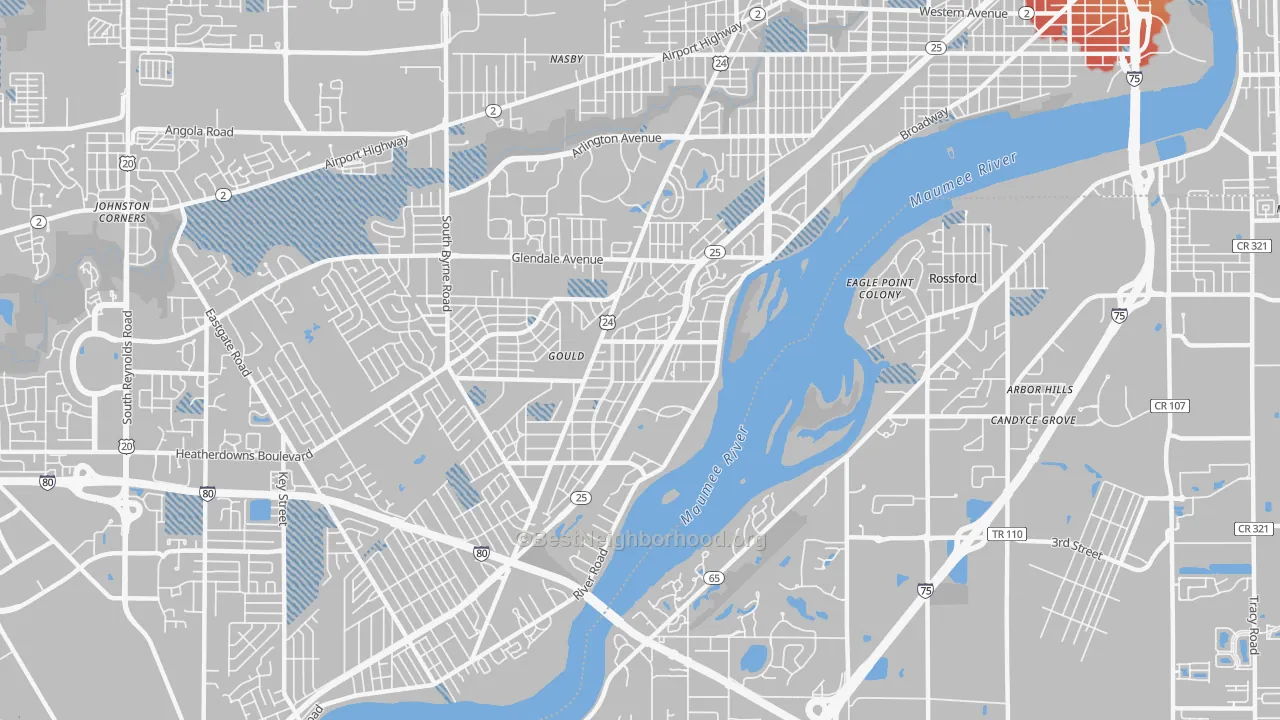 Transit Grade map of Beverly, Toledo, OH
