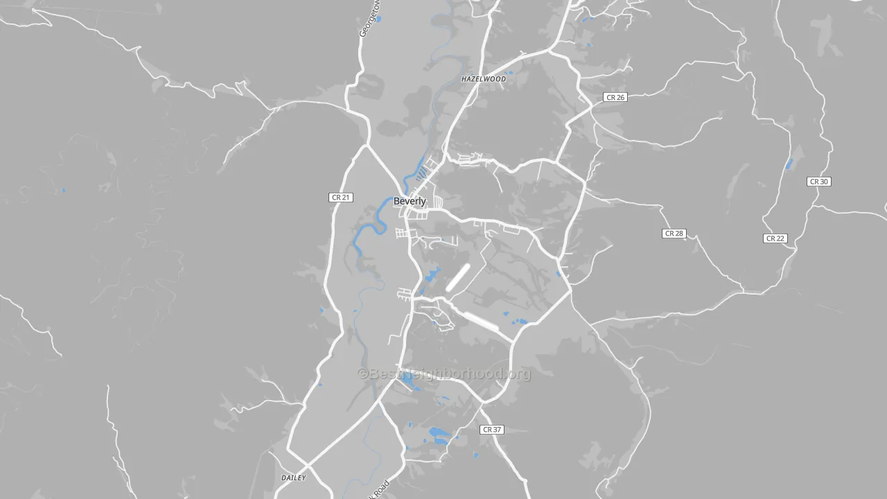 Transit Grade map of Beverly, WV