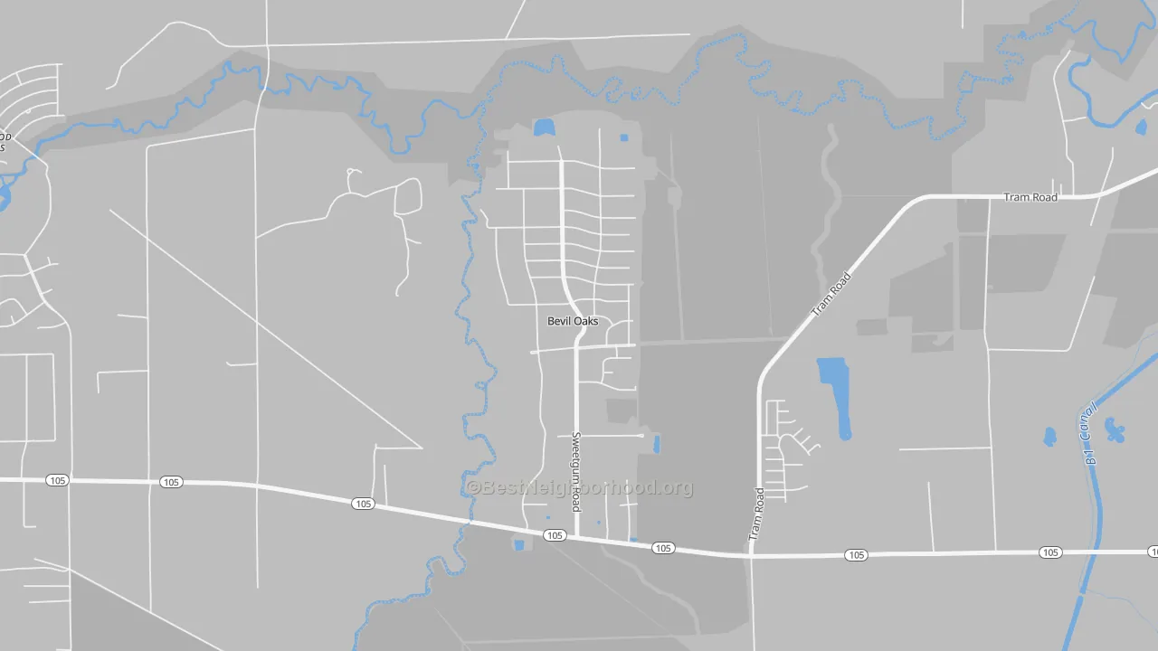 Transit Grade map of Bevil Oaks, TX