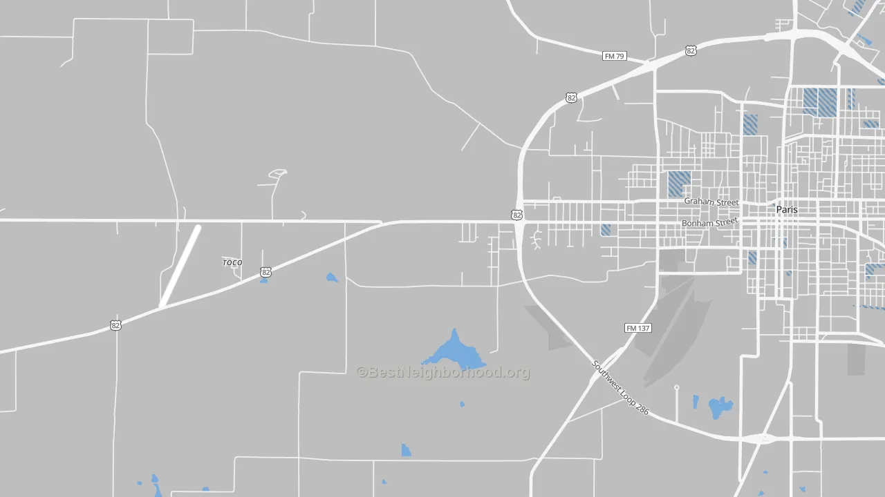 Transit Grade map of Biardstown, TX