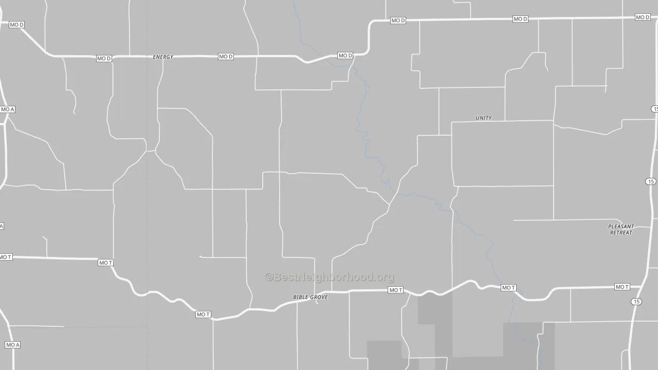 Transit Grade map of Bible Grove, MO