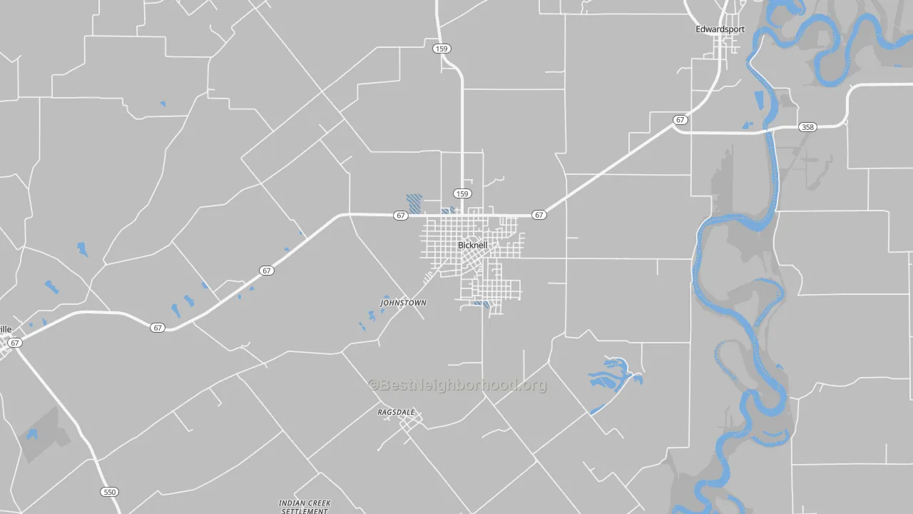 Transit Grade map of Bicknell, IN