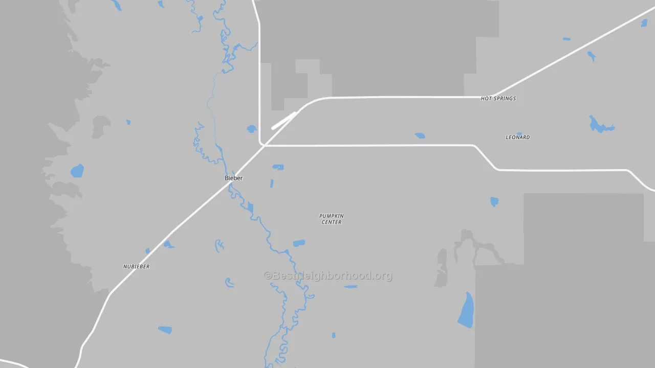 Transit Grade map of Bieber, CA