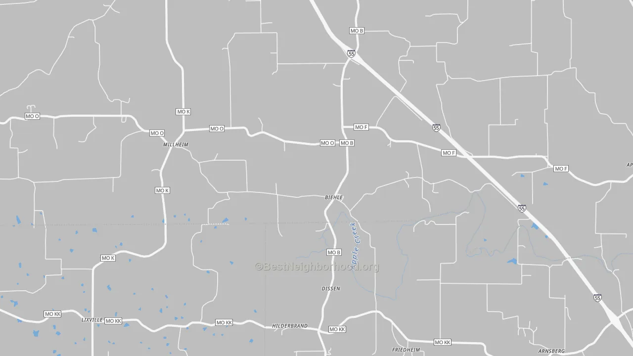 Transit Grade map of Biehle, MO