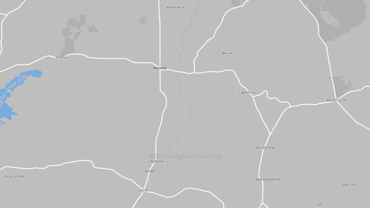 Transit Grade map of Bienville, LA
