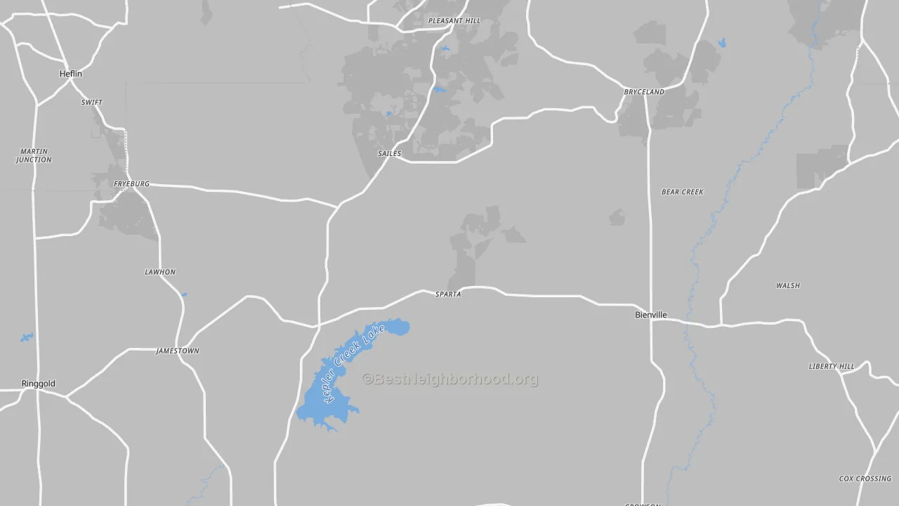 Transit Grade map of Bienville Parish, LA