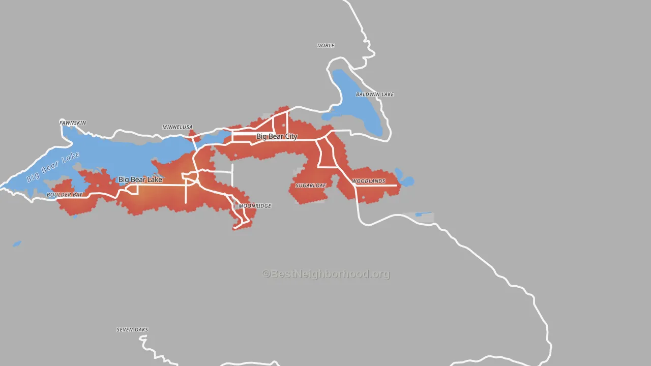 Transit Grade map of Big Bear, CA