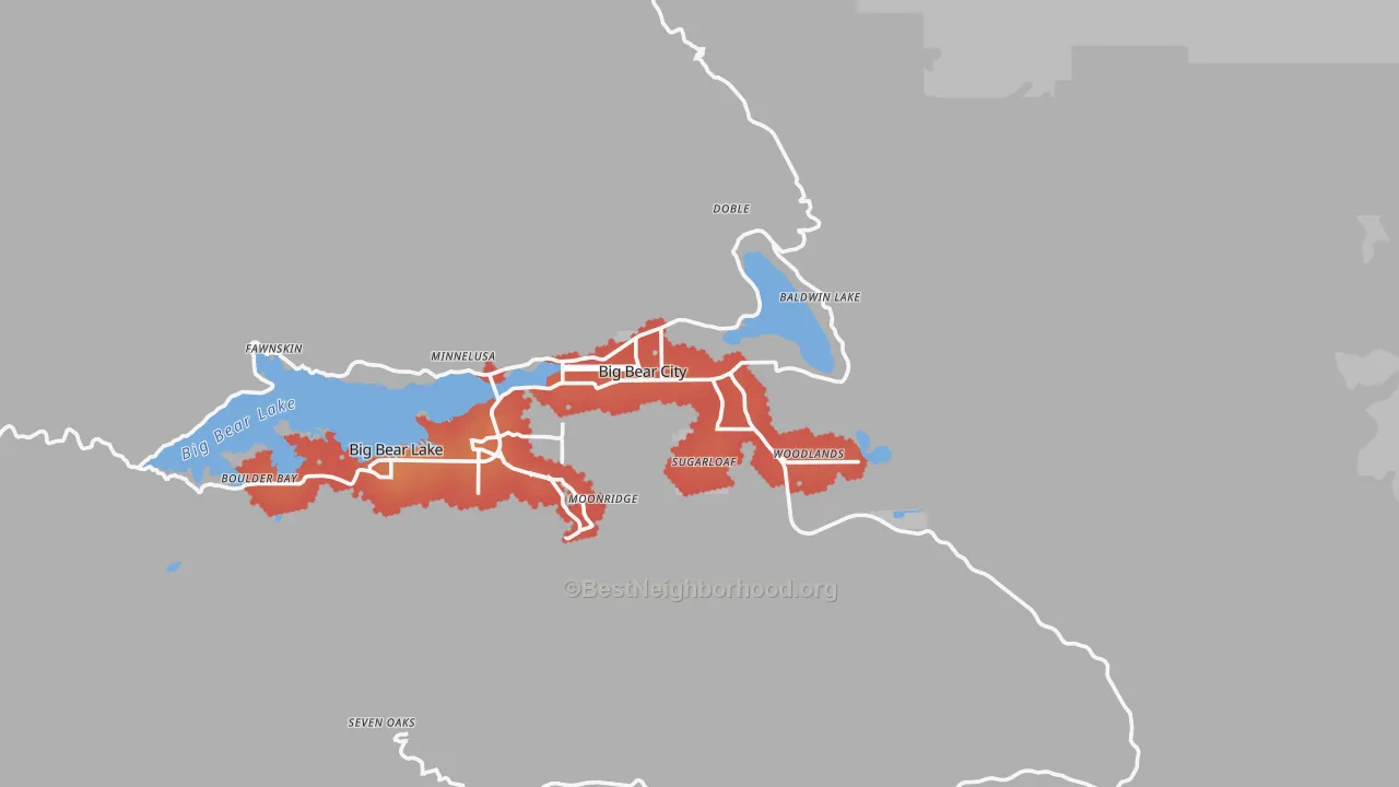 Transit Grade map of Big Bear City, CA