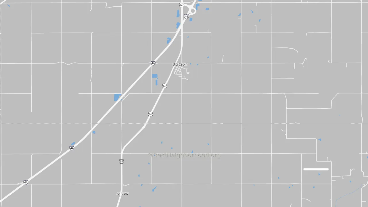 Transit Grade map of Big Cabin, OK