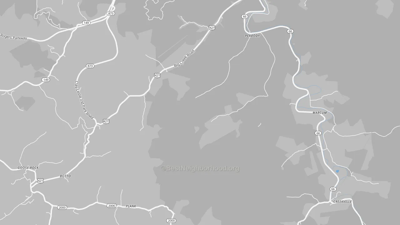 Transit Grade map of Big Creek, KY