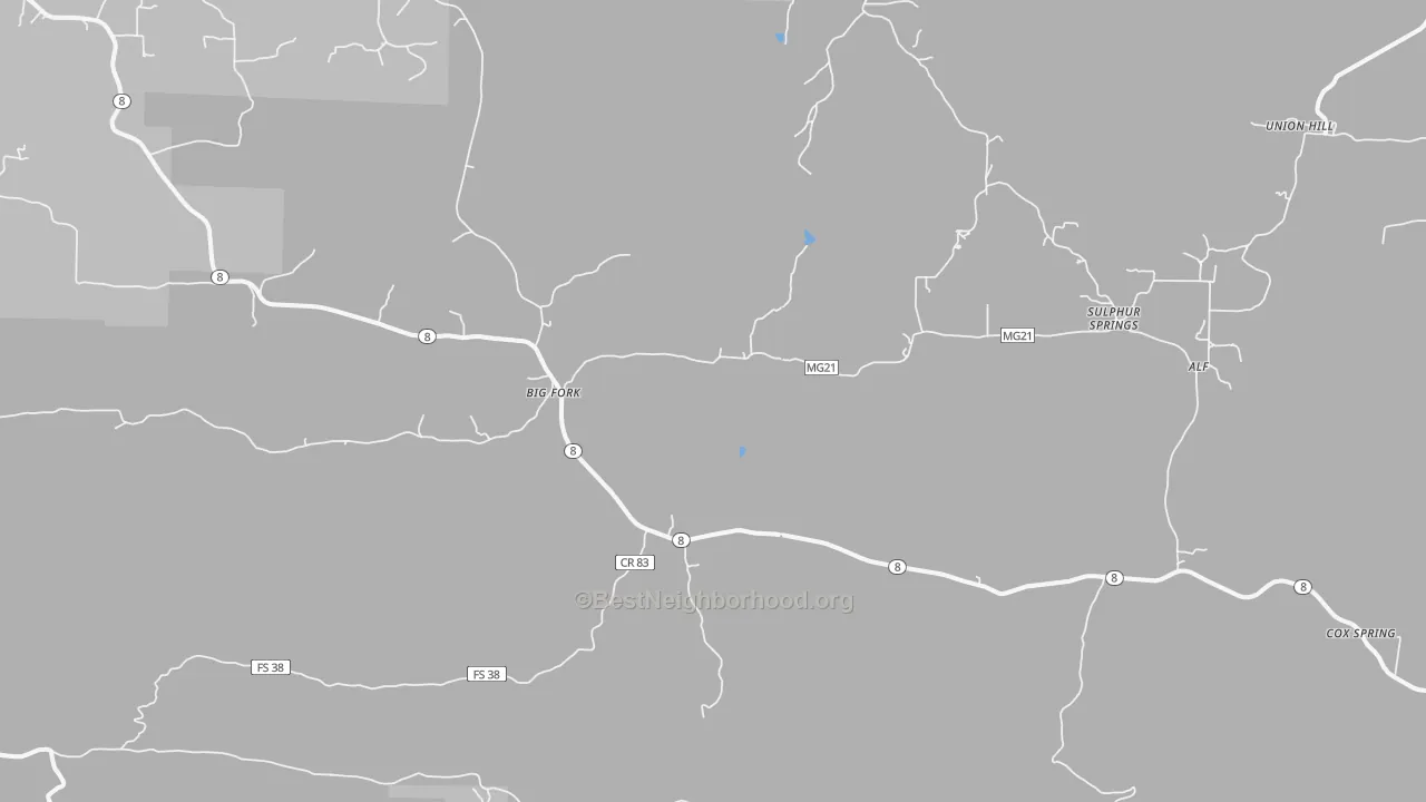 Transit Grade map of Big Fork, AR