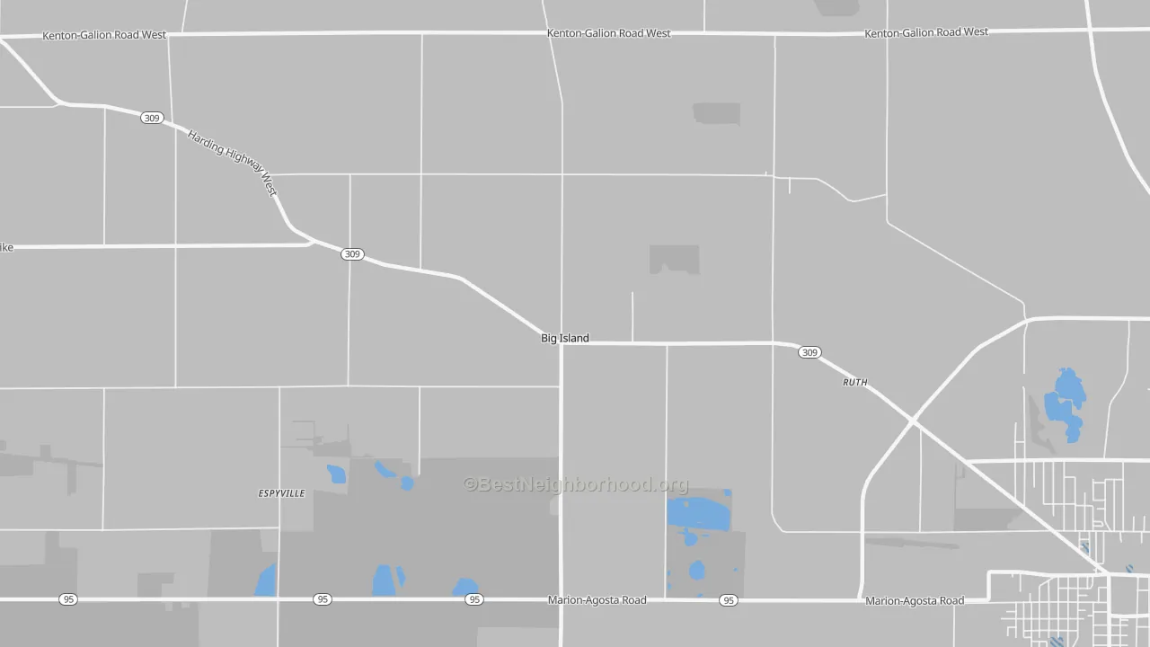 Transit Grade map of Big Island, OH