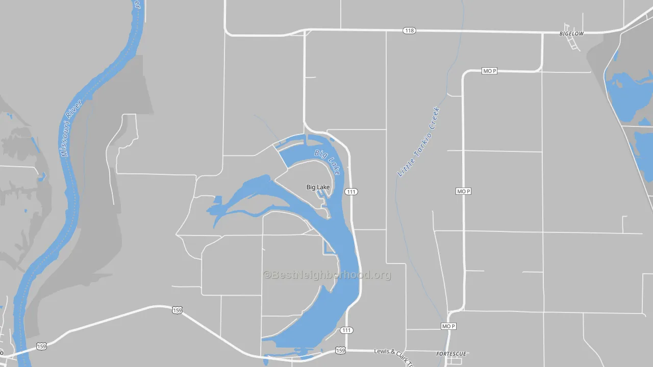 Transit Grade map of Big Lake, MO