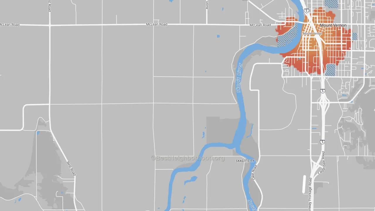 Transit Grade map of Big Lake, WA