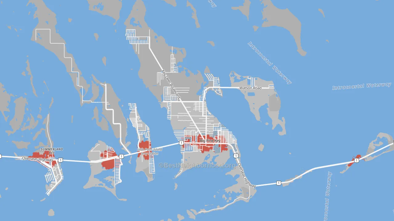 Transit Grade map of Big Pine Key, FL