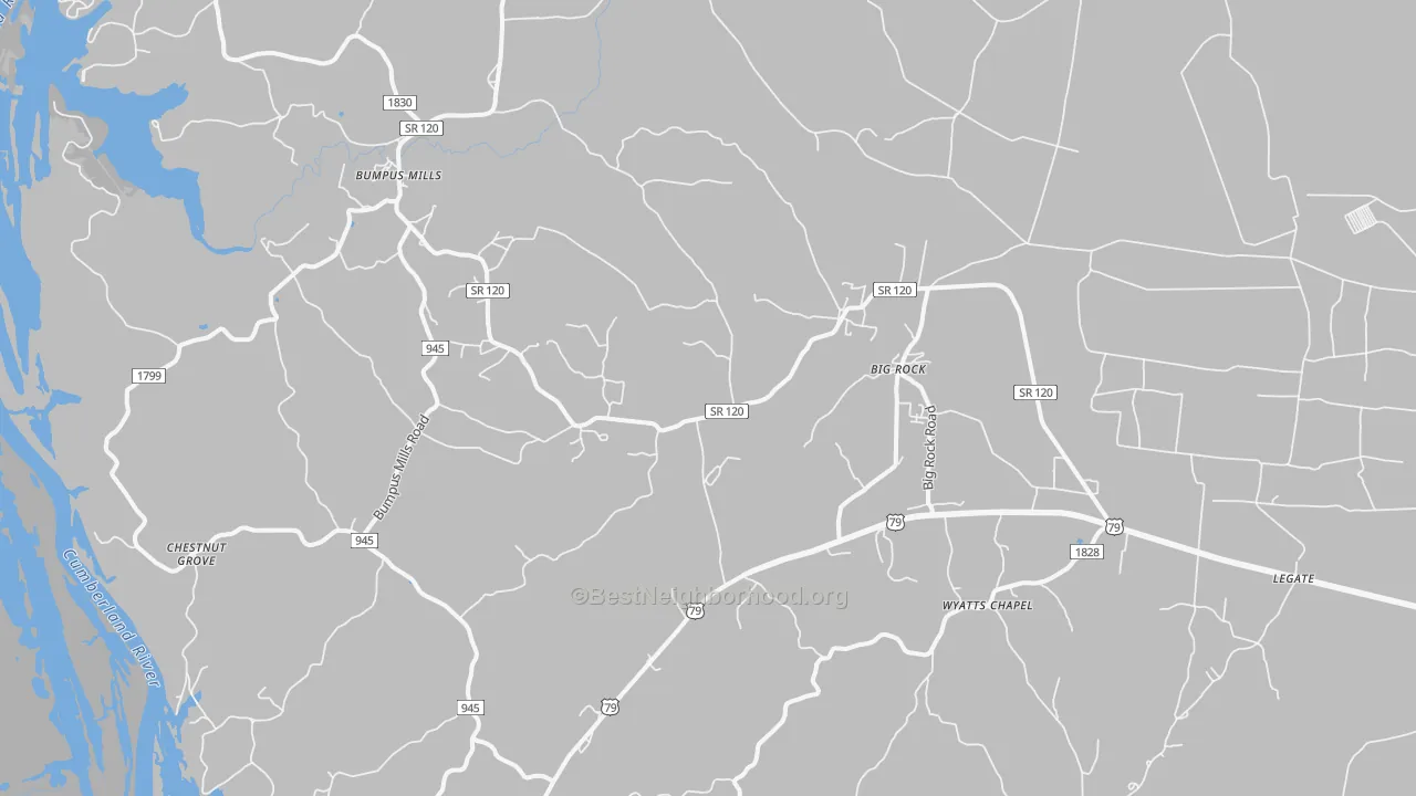 Transit Grade map of Big Rock, TN