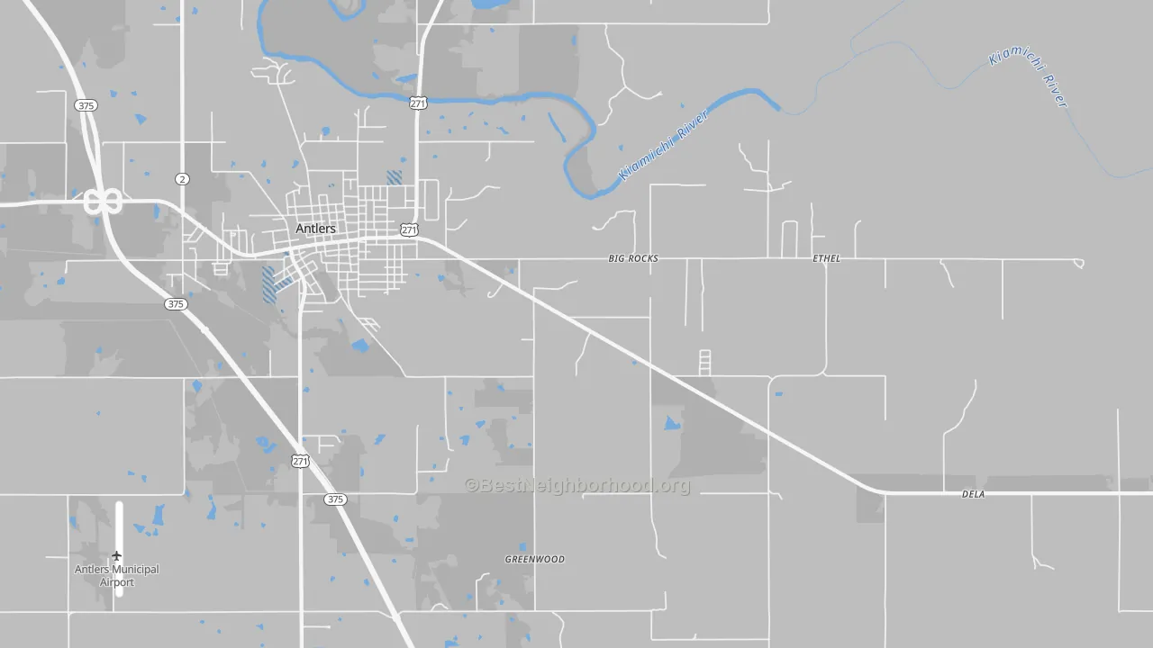 Transit Grade map of Big Rocks, OK