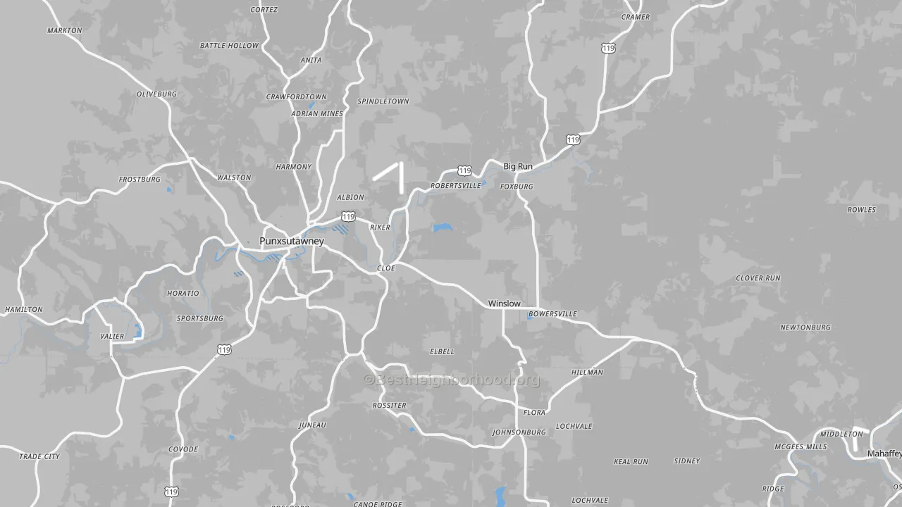 Transit Grade map of Big Run, PA