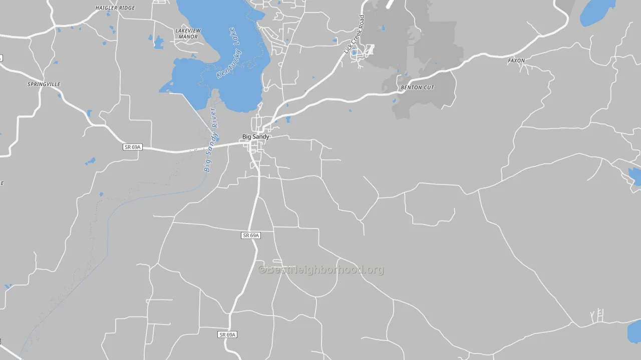 Transit Grade map of Big Sandy, TN