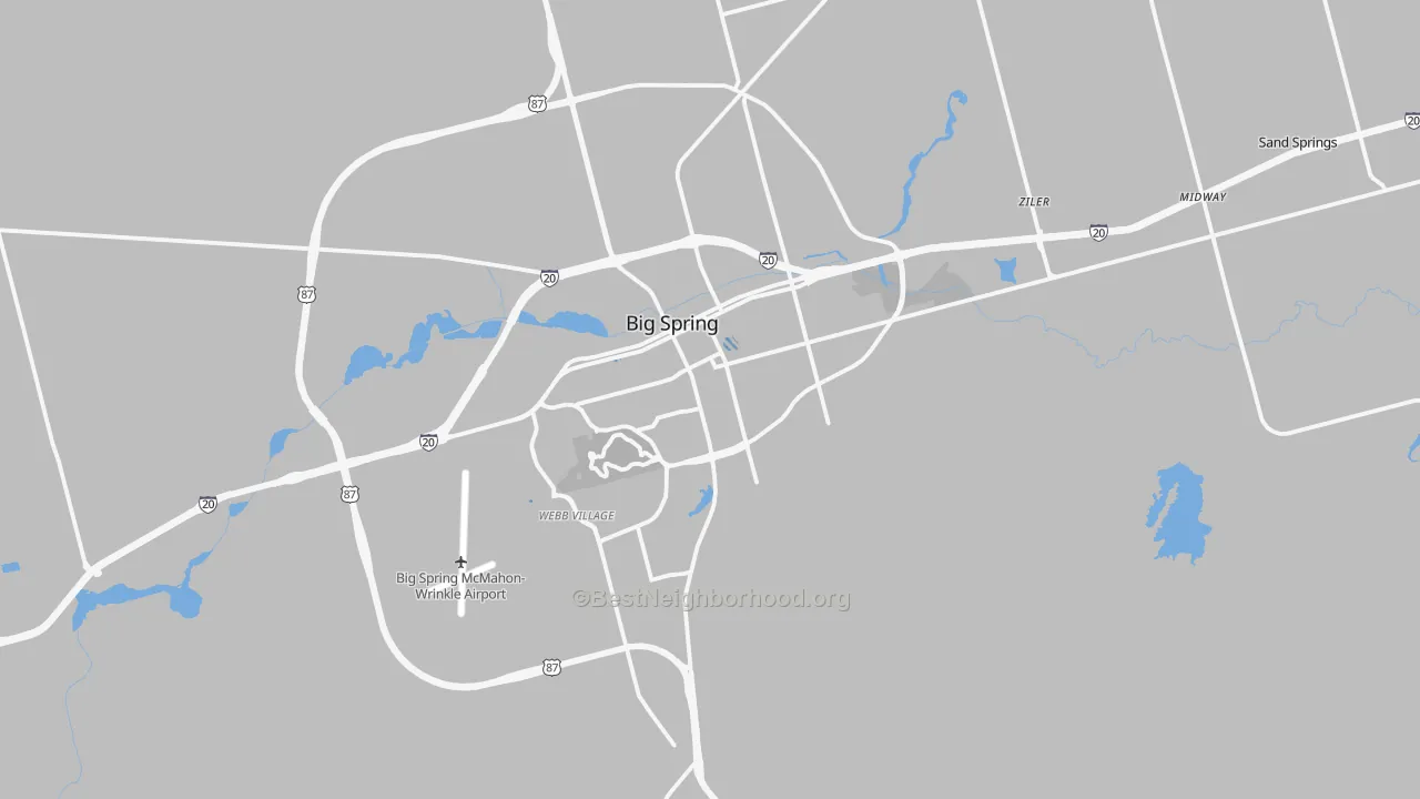 Transit Grade map of Big Spring, TX