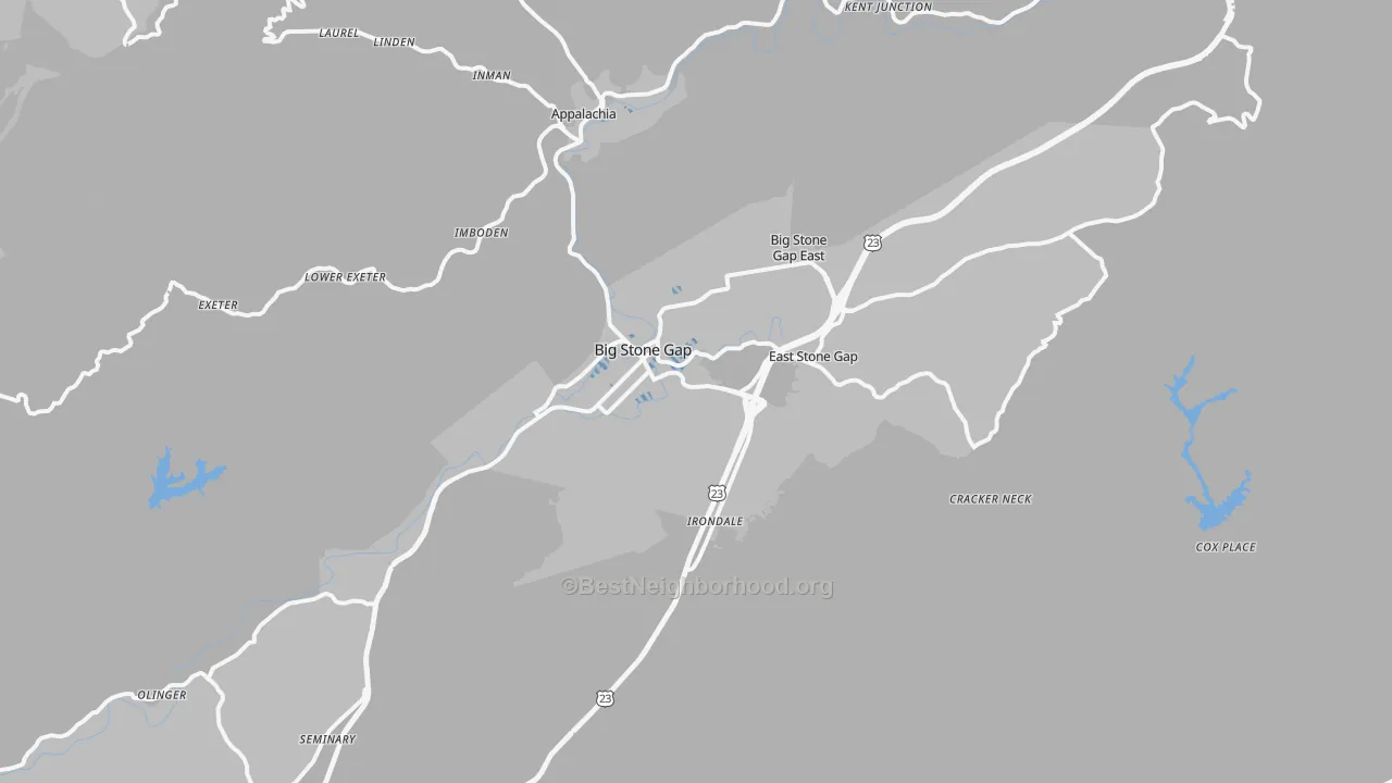 Transit Grade map of Big Stone Gap, VA