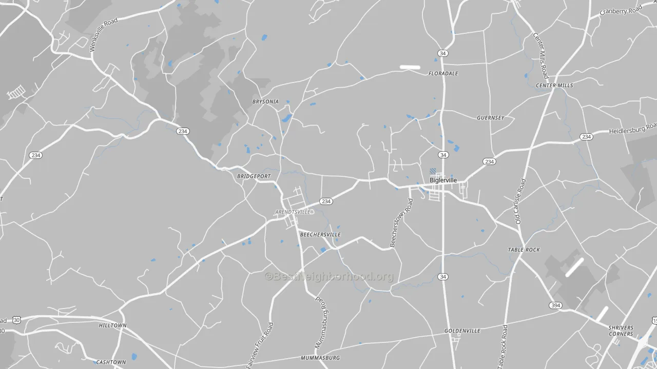 Transit Grade map of Biglerville, PA