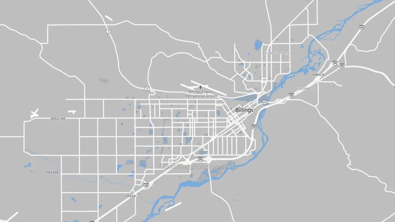 Transit Grade map of Billings, MT