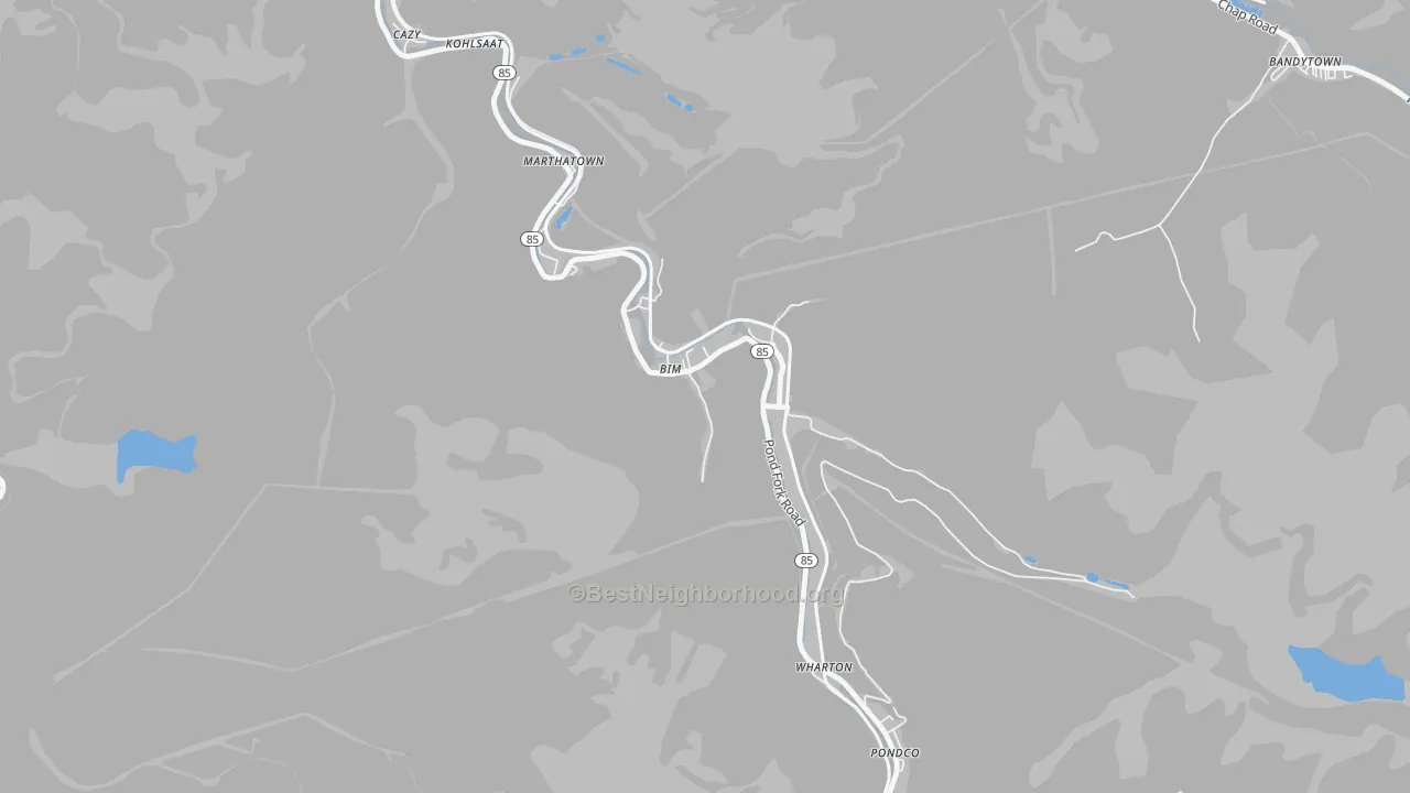 Transit Grade map of Bim, WV
