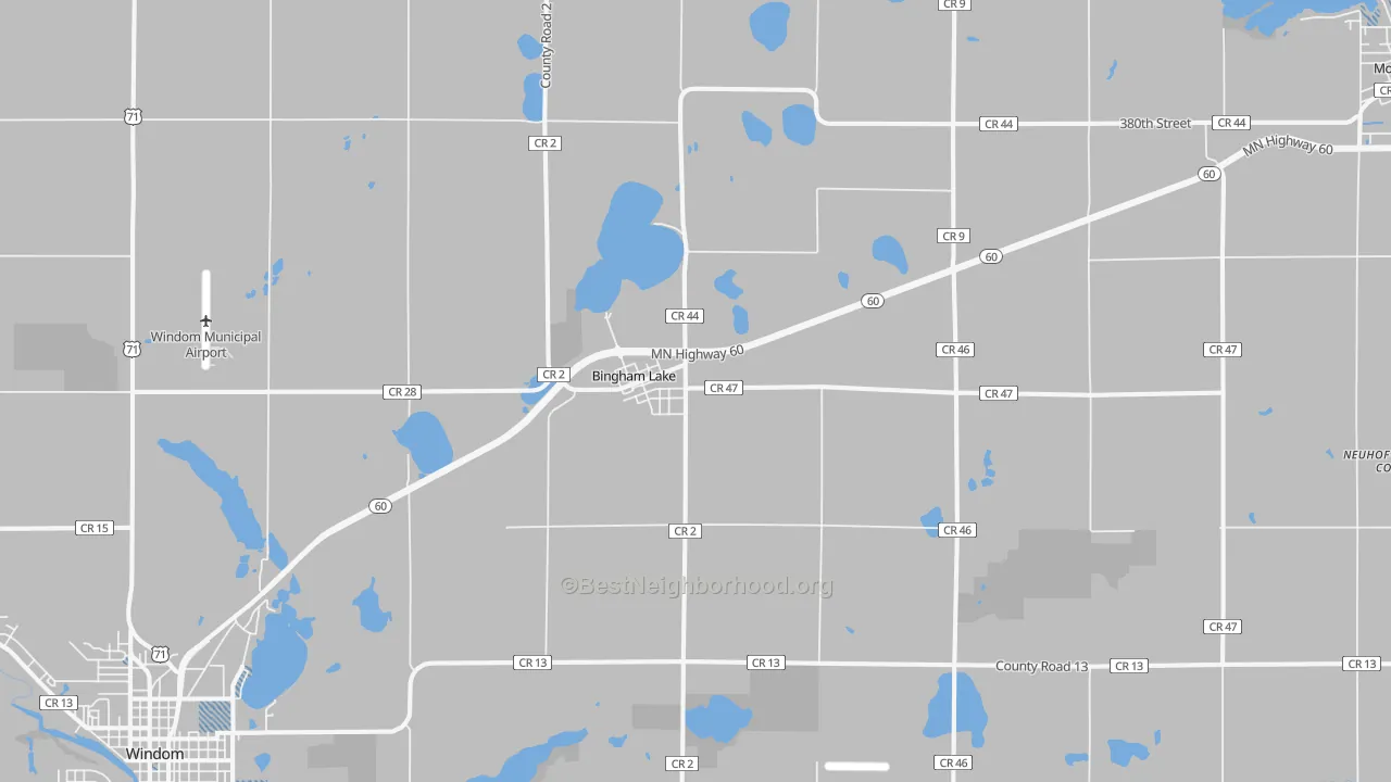 Transit Grade map of Bingham Lake, MN
