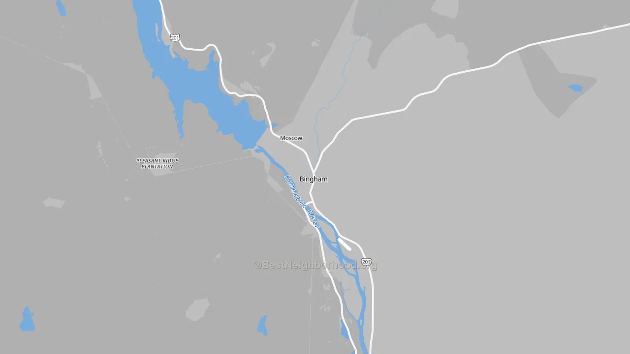 Transit Grade map of Bingham, ME