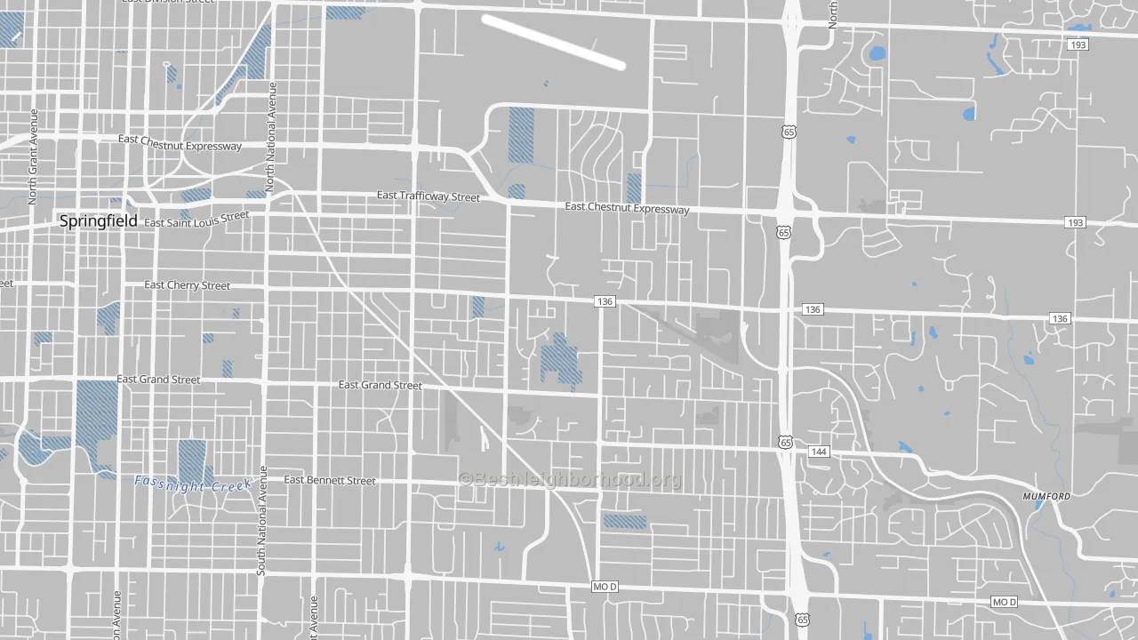 Transit Grade map of Bingham, Springfield, MO