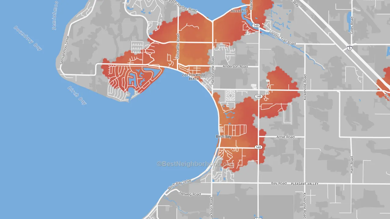 Transit Grade map of Birch Bay, WA