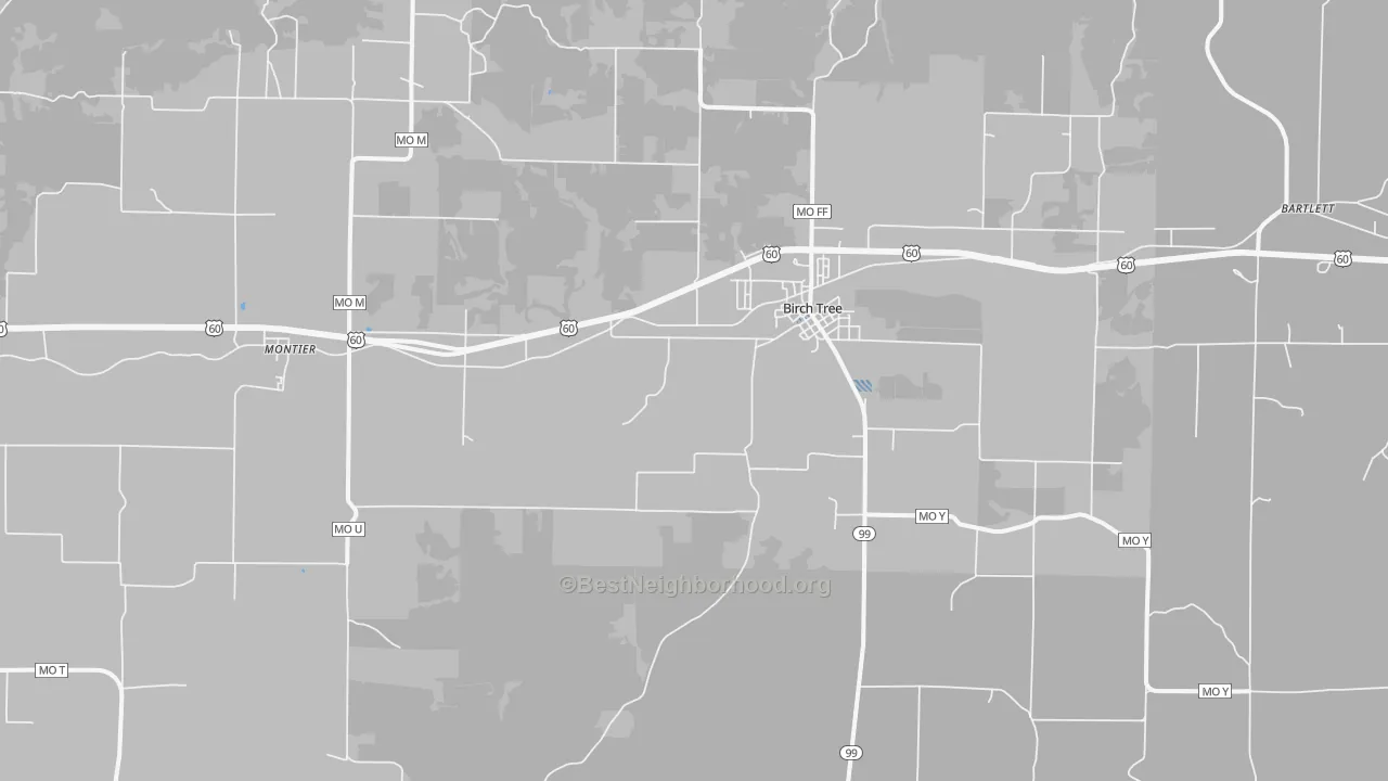 Transit Grade map of Birch Tree, MO