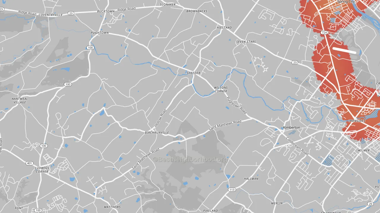 Transit Grade map of Birchrunville, PA