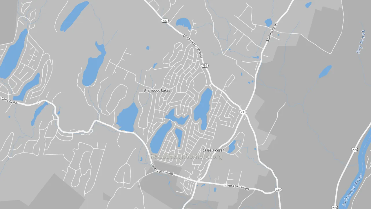 Transit Grade map of Birchwood Lakes, PA