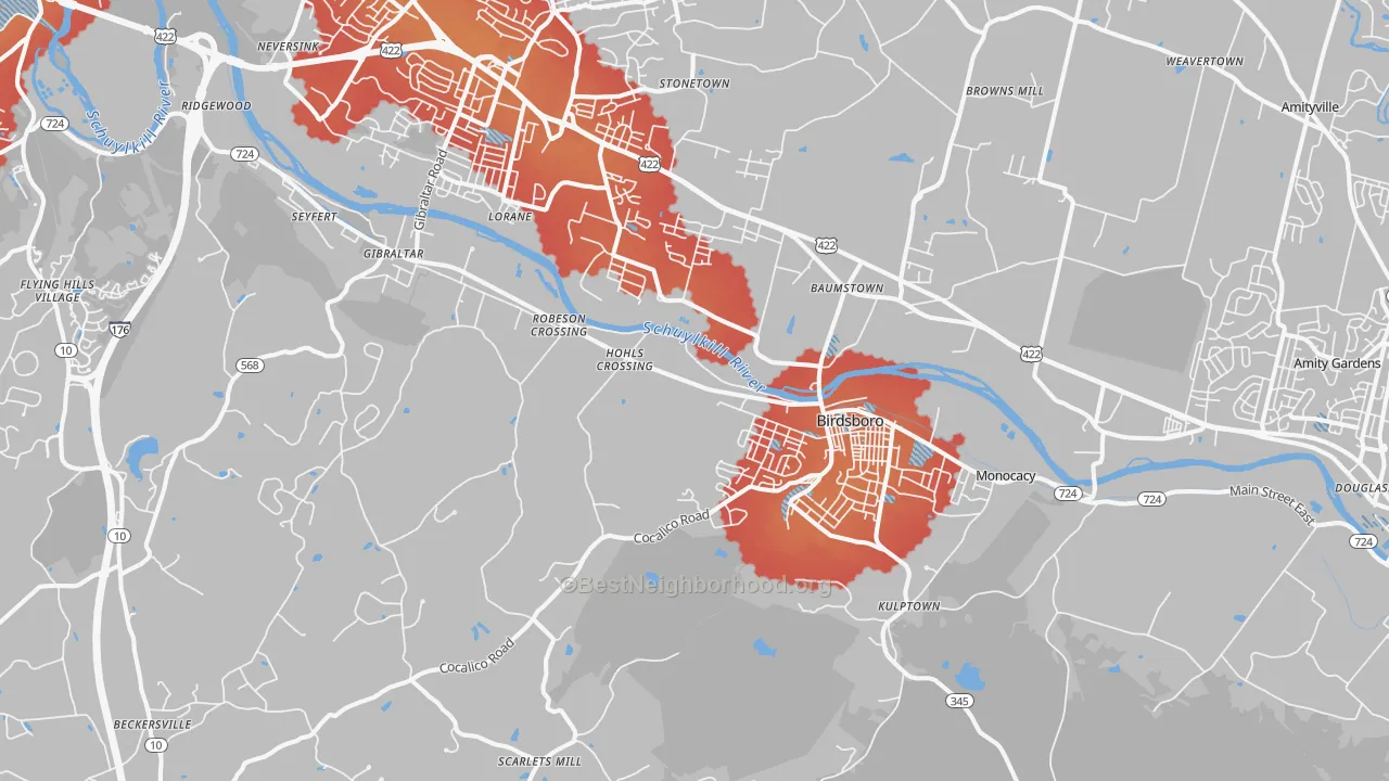 Transit Grade map of Birdsboro, PA
