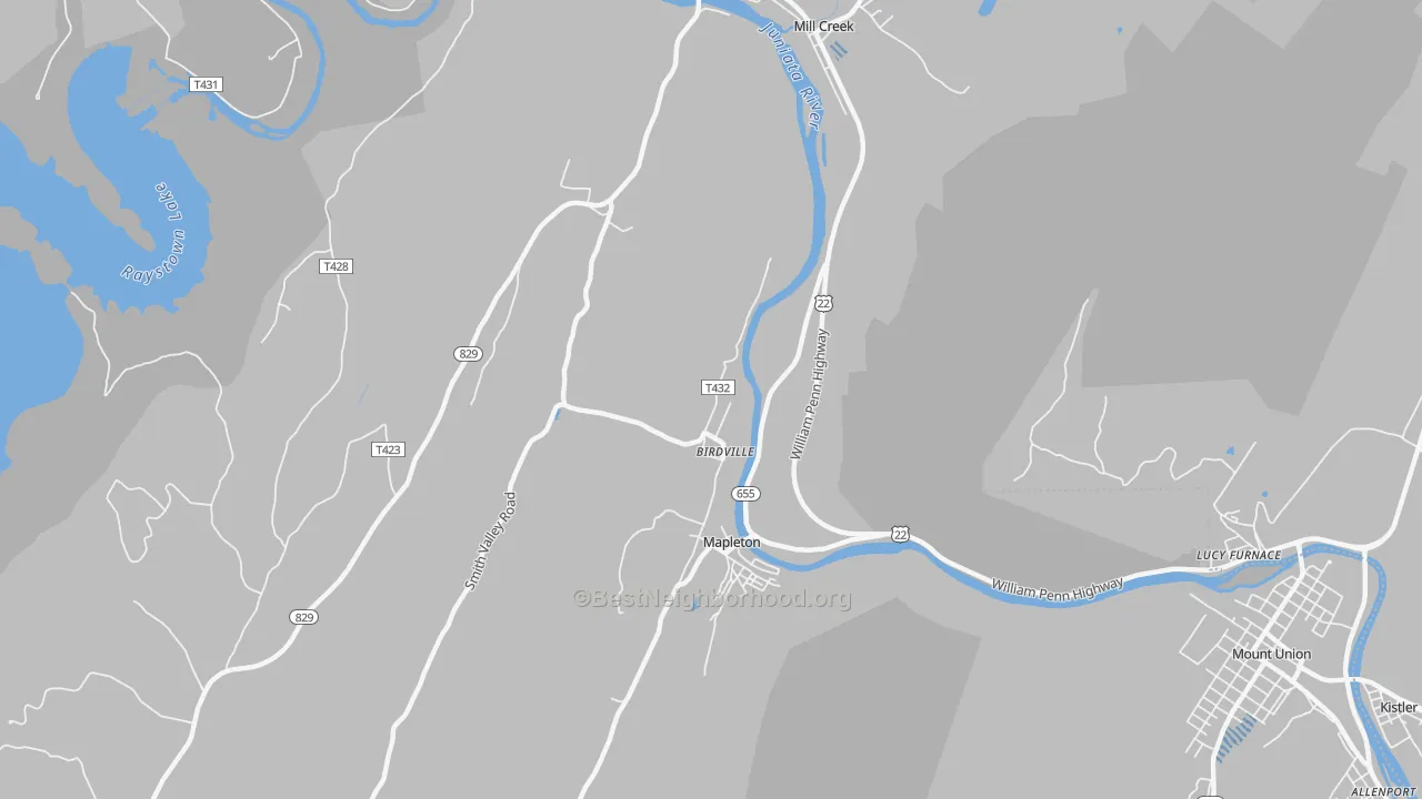 Transit Grade map of Birdville, PA