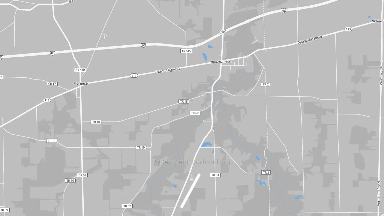 Transit Grade map of Birmingham, OH