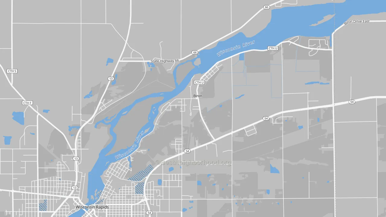 Transit Grade map of Biron, WI