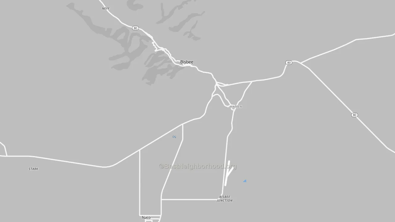 Transit Grade map of Bisbee, AZ