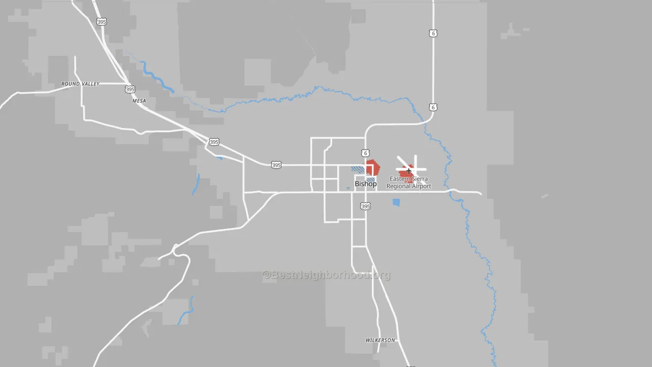 Transit Grade map of Bishop, CA