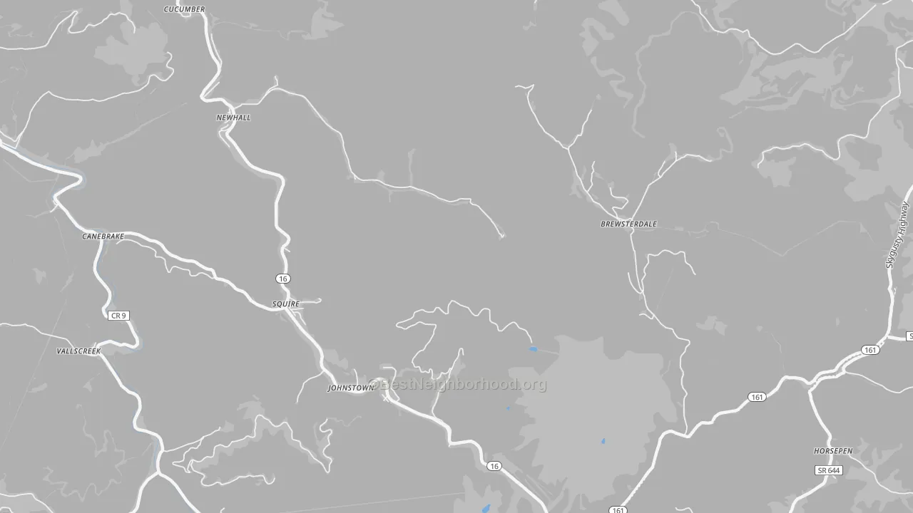 Transit Grade map of Bishop, WV