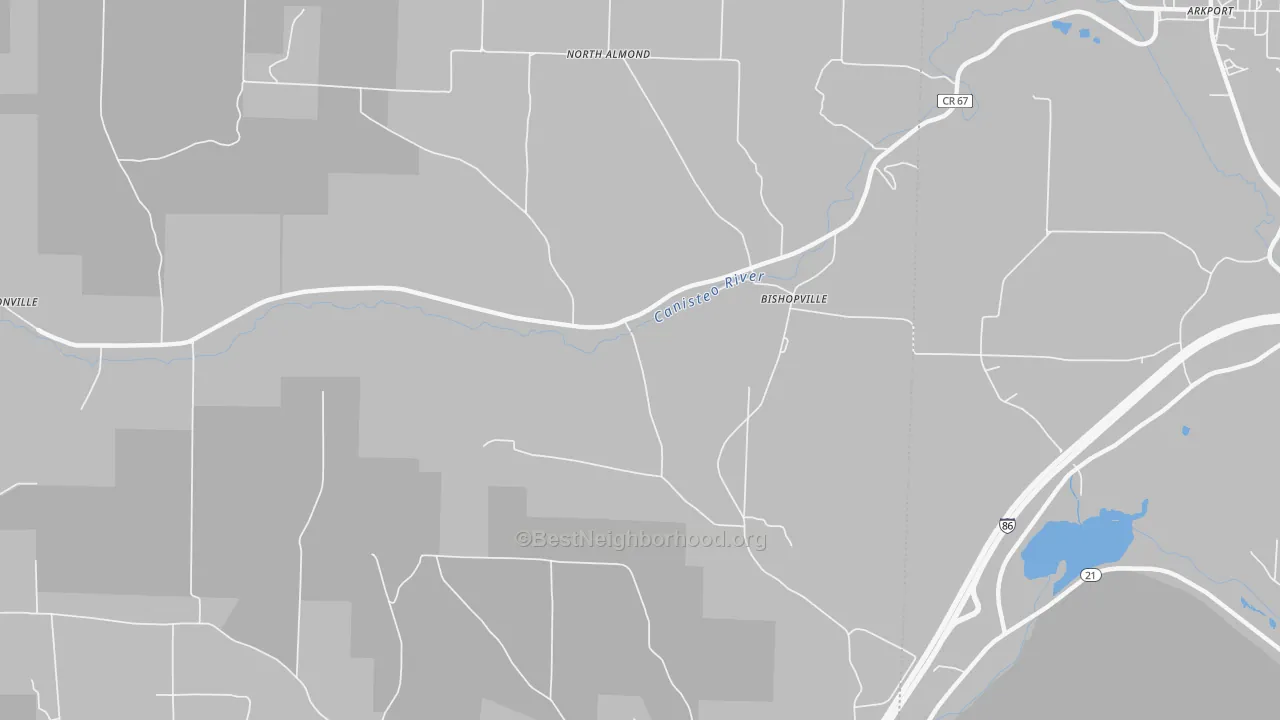 Transit Grade map of Bishopville, NY