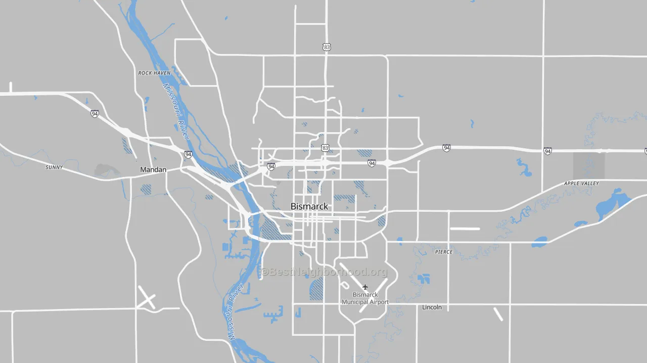 Transit Grade map of Bismarck, ND