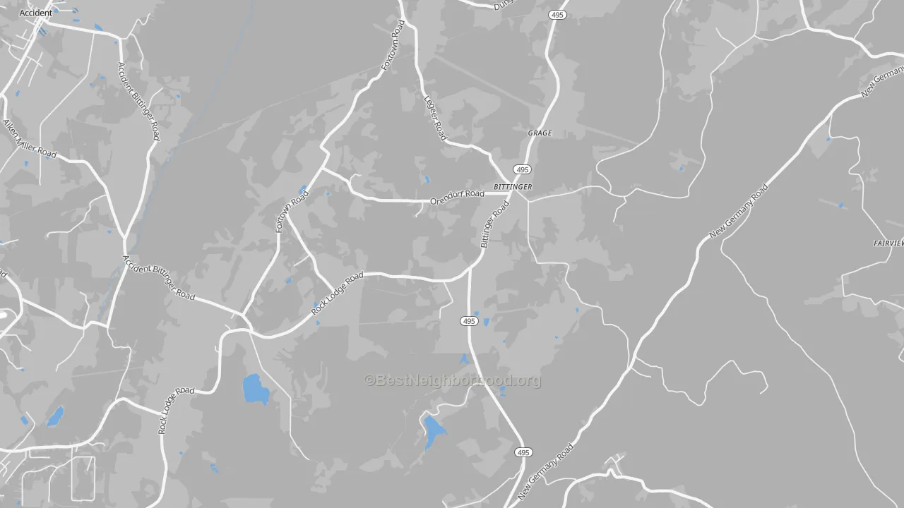 Transit Grade map of Bittinger, MD