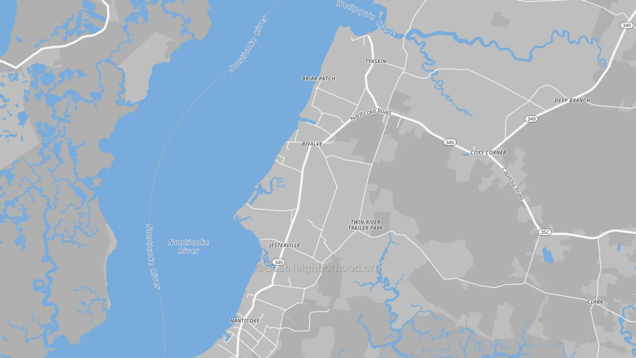 Transit Grade map of Bivalve, MD