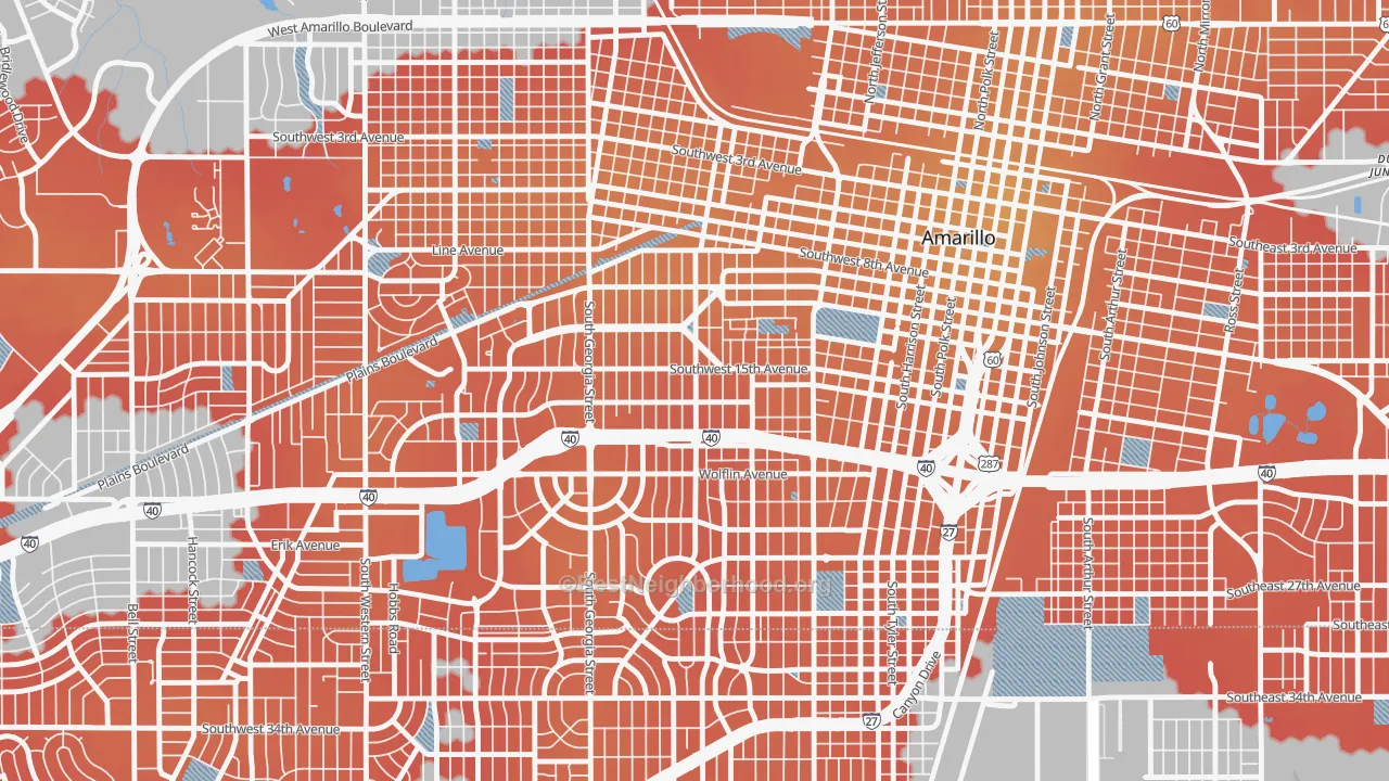 Transit Grade map of Bivins Addition, Amarillo, TX