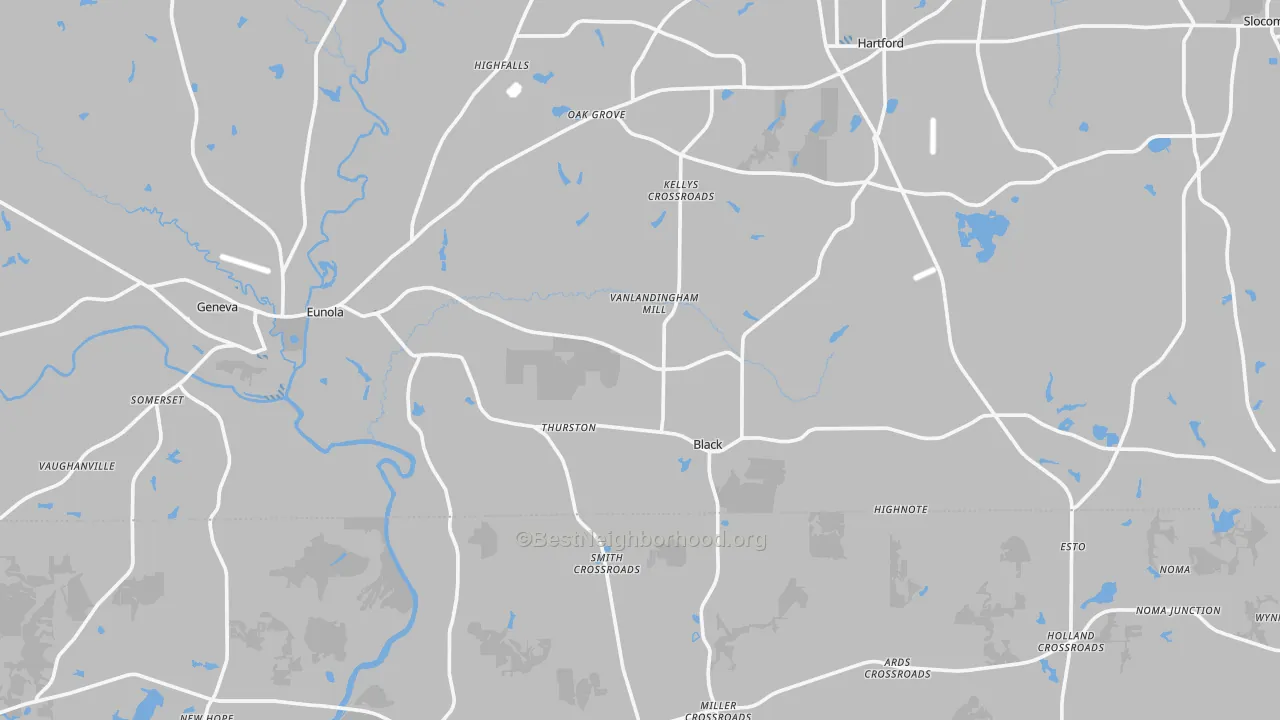 Transit Grade map of Black, AL