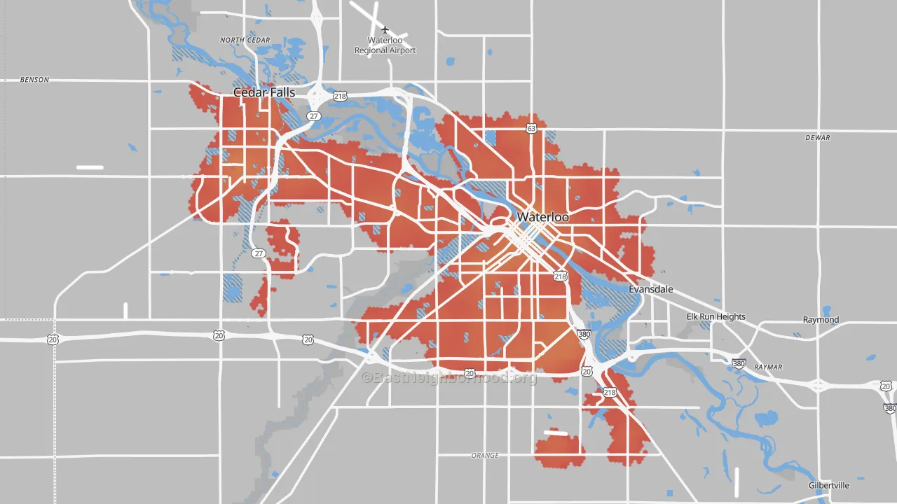 Transit Grade map of Black Hawk County, IA